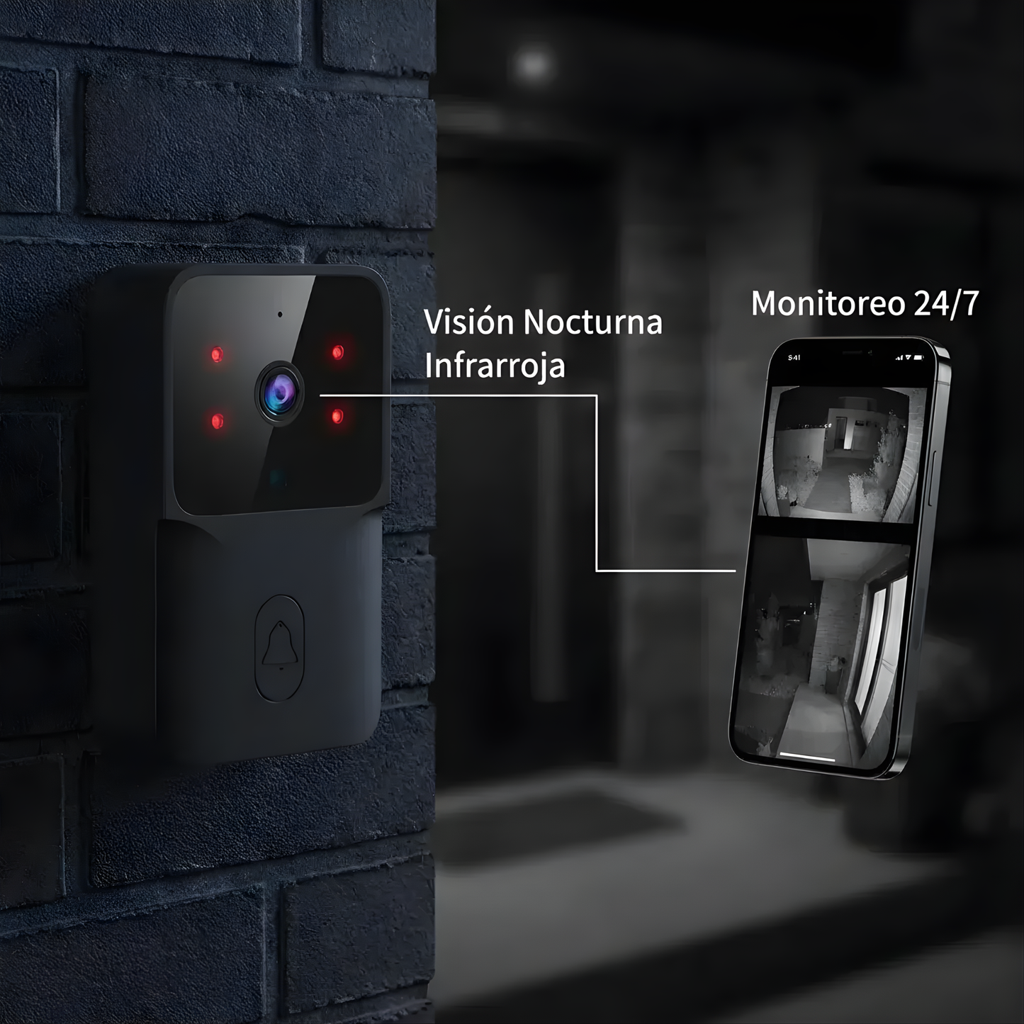 VISIONDOOR PRO™ | Timbre Inalámbrico con Cámara WiFi y Control desde Celular